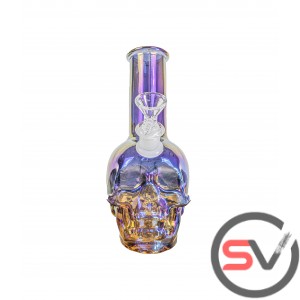 SKULL METALLIC WATER PIPE 8inch